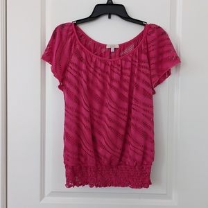Halo frilly flutter sleeve pink blouse Size S/M